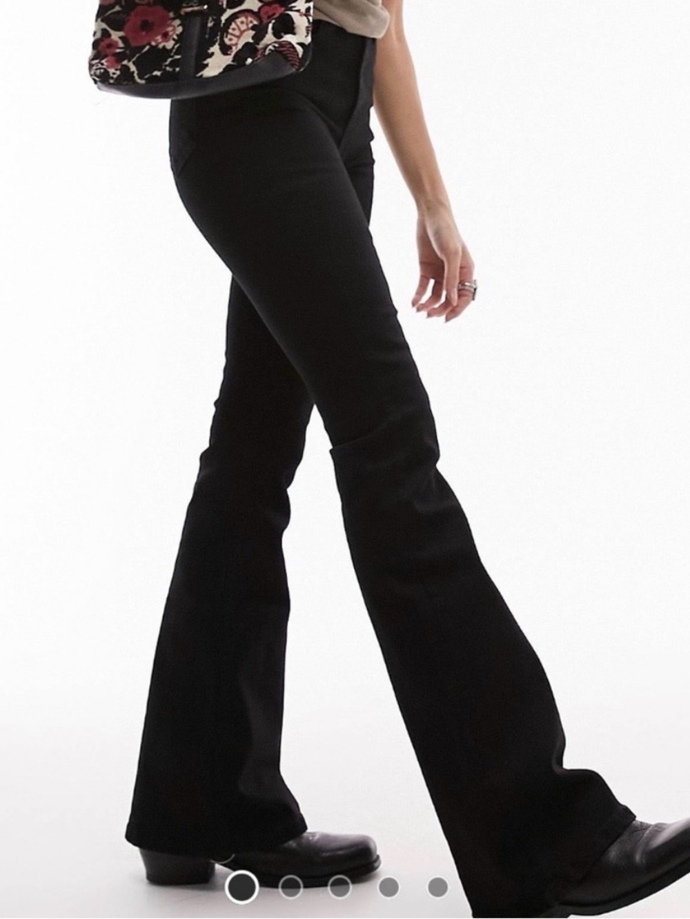 Topshop Jamie Flare Pants in Black